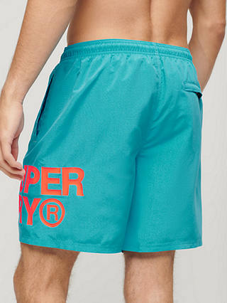 Superdry Sportswear Logo 17" Recycled Swim Shorts, Beach Blue