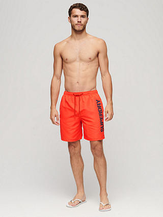 Superdry Sport Graphic 17" Swim Shorts, Cherry Tomato Red