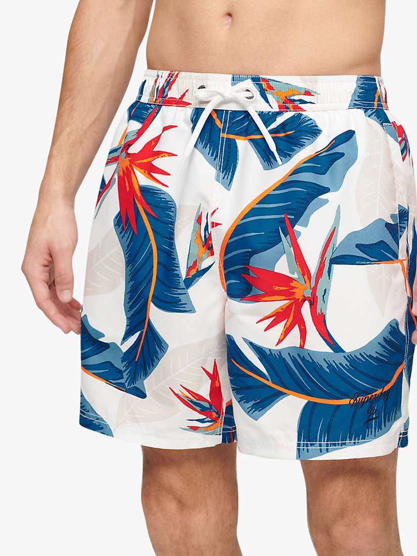 Buy Superdry Hawaiian Floral Print Swim Shorts, Optic Paradise Online at johnlewis.com
