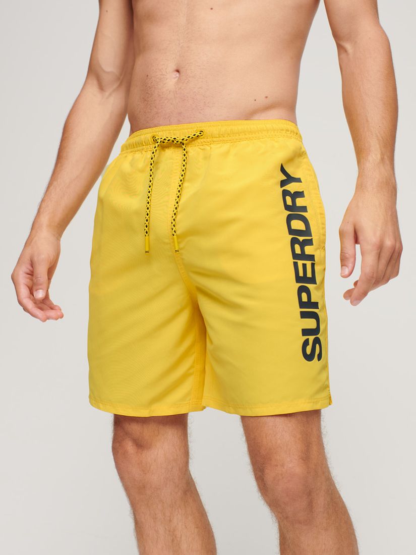 Superdry Sport Graphic 17" Swim Shorts, Cyber Yellow, M