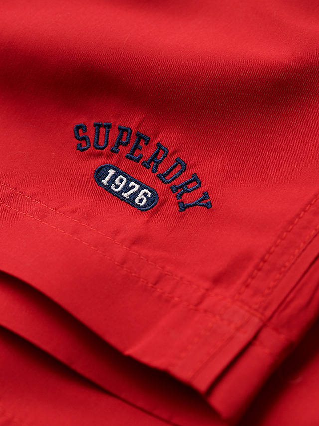 Superdry Recycled Polo 17" Swim Shorts, Rouge Red
