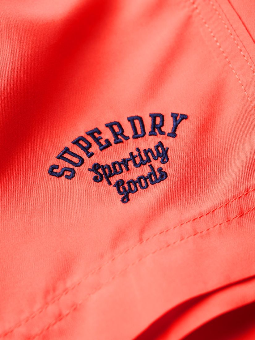 Superdry Recycled Polo 17" Swim Shorts, Hot Coral, M