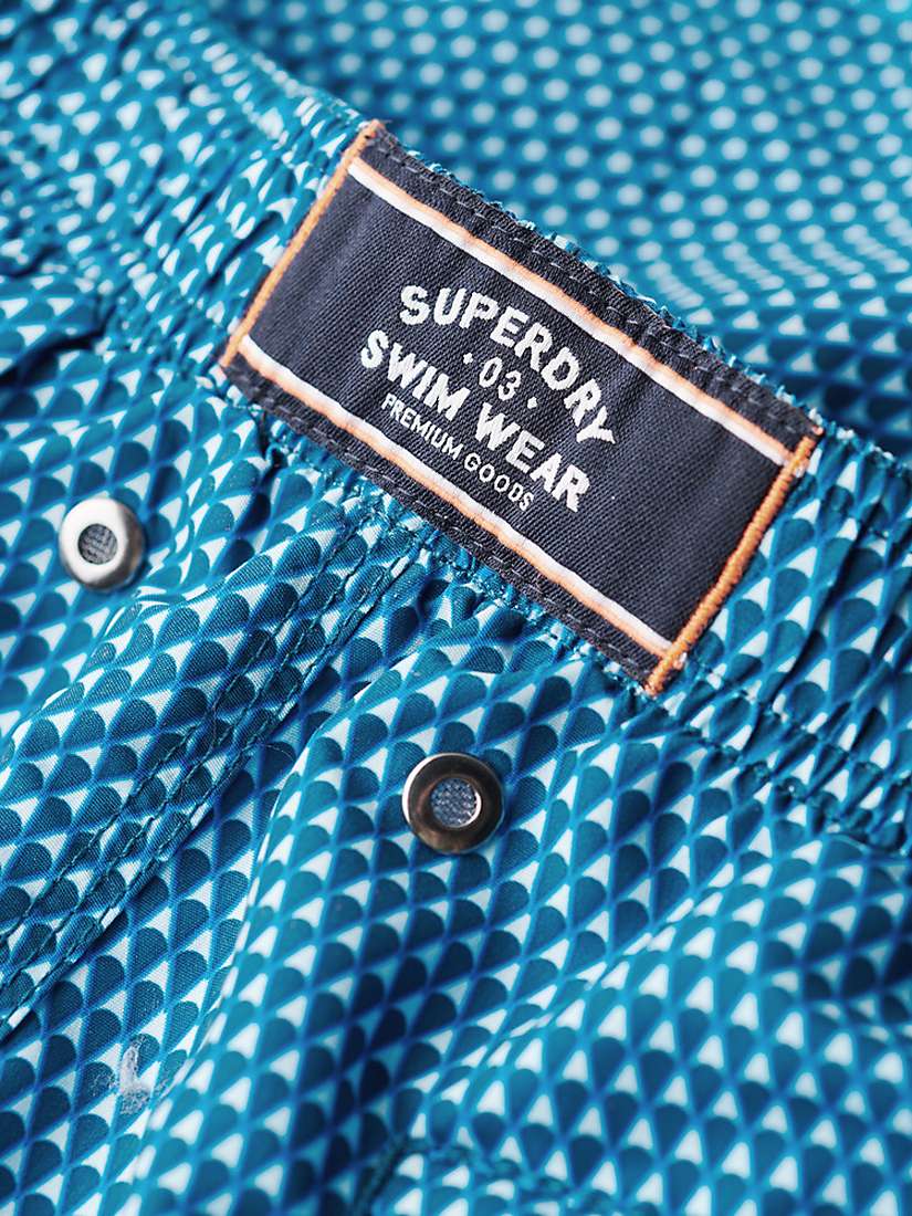 Buy Superdry Geometric Print 15" Swim Shorts, Blue Online at johnlewis.com