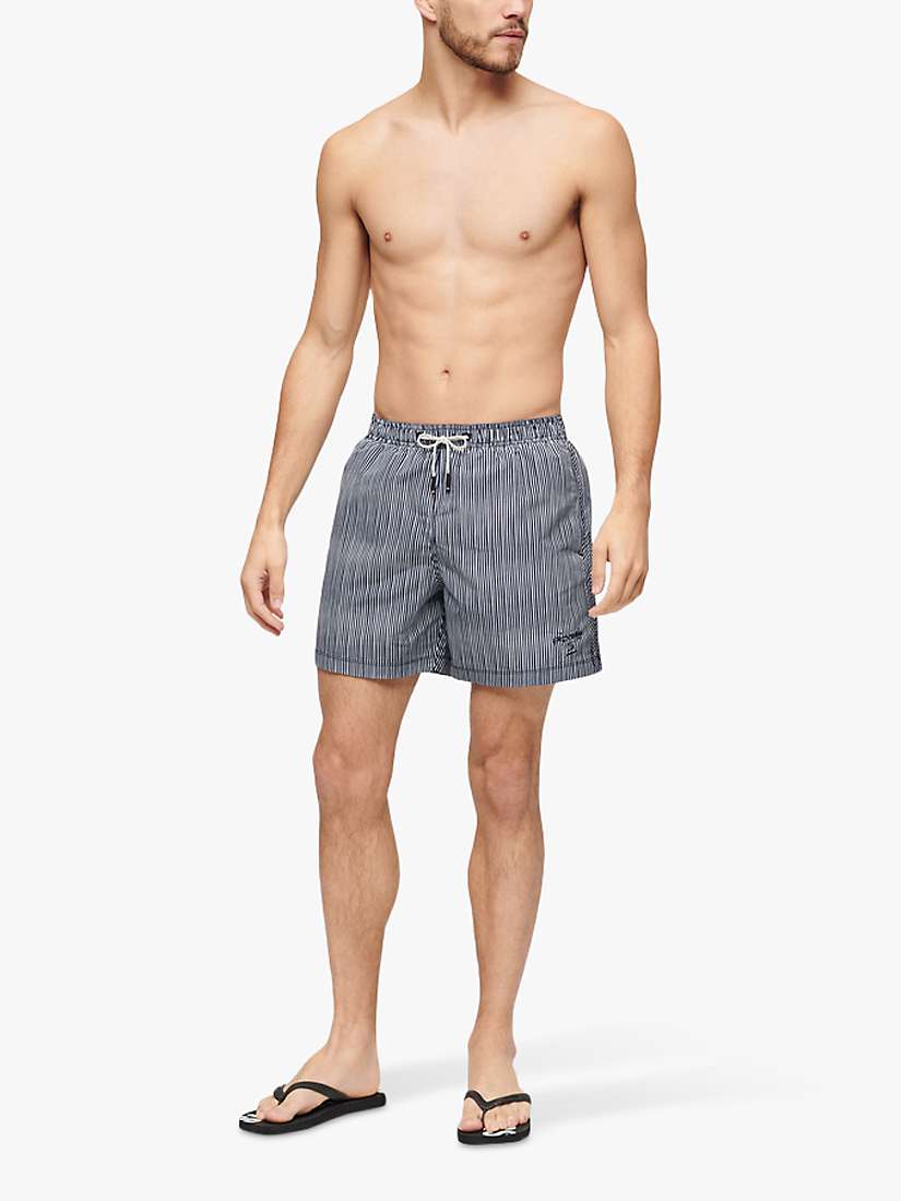 Buy Superdry Fine Stripe 15" Swim Shorts, Navy Online at johnlewis.com