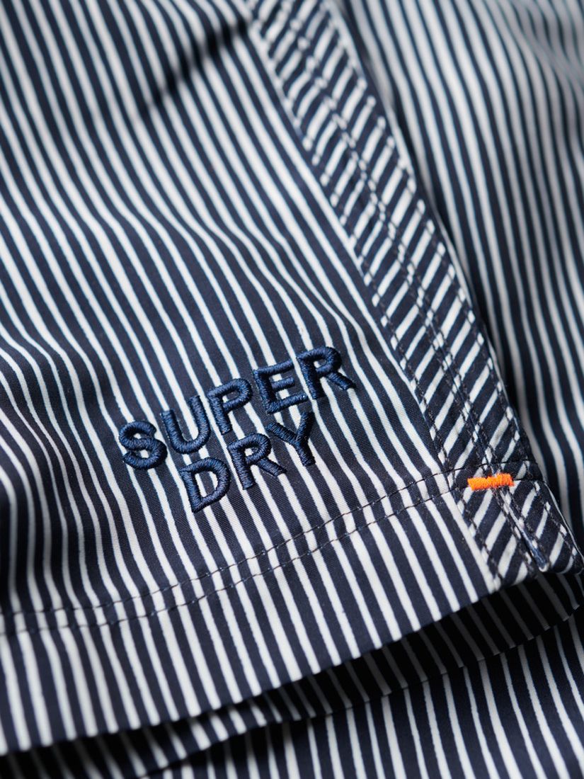 Superdry Fine Stripe 15" Swim Shorts, Navy, XXL