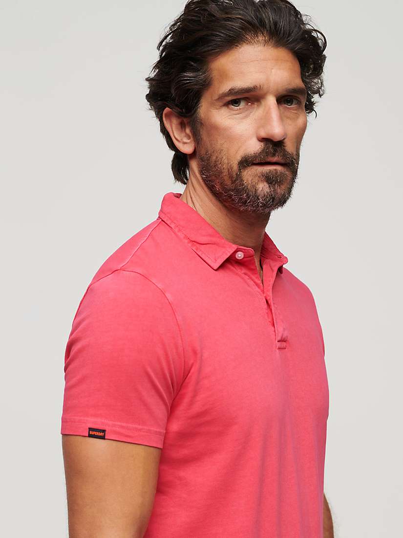 Buy Superdry Jersey Polo Shirt, Teaberry Red Online at johnlewis.com