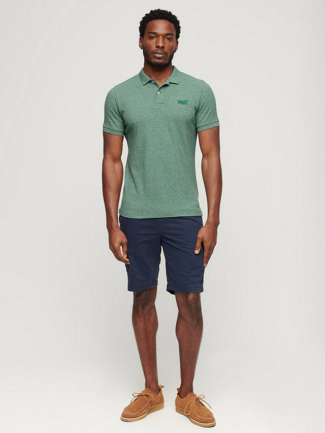 Superdry Classic Pique Polo Shirt, Bright Green Grit