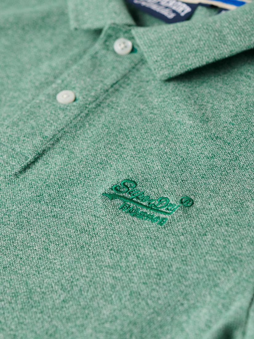 Superdry Classic Pique Polo Shirt, Bright Green Grit, XXXL