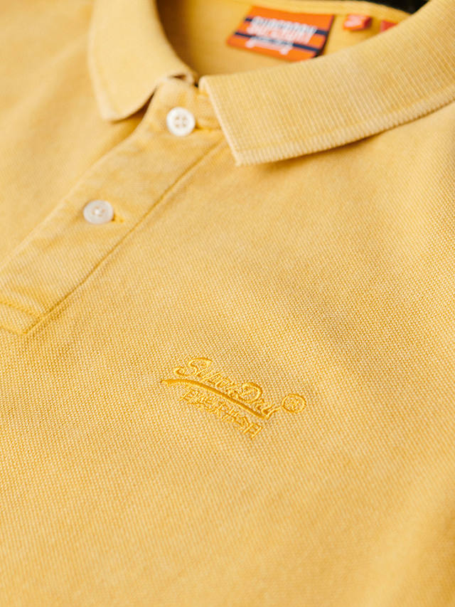 Superdry Classic Pique Polo Shirt, Pigment Yellow