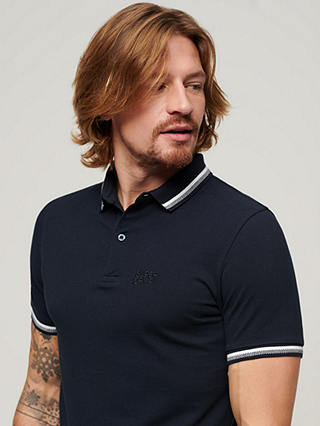 Superdry Sportswear Tipped Polo Shirt, Eclipse Navy at John Lewis ...