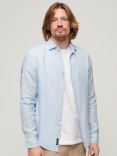 Superdry Casual Linen Striped Long Sleeve Shirt, Seafoam Blue