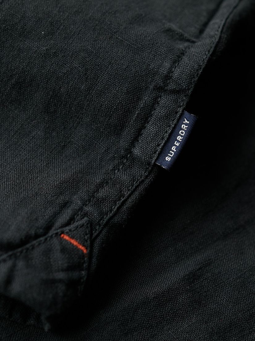 Superdry Studios Casual Linen Shirt, Washed Black at John Lewis & Partners