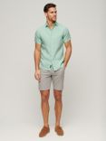 Superdry Studios Casual Linen Shirt, Spearmint Green