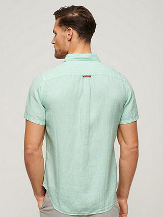 Superdry Studios Casual Linen Shirt, Spearmint Green