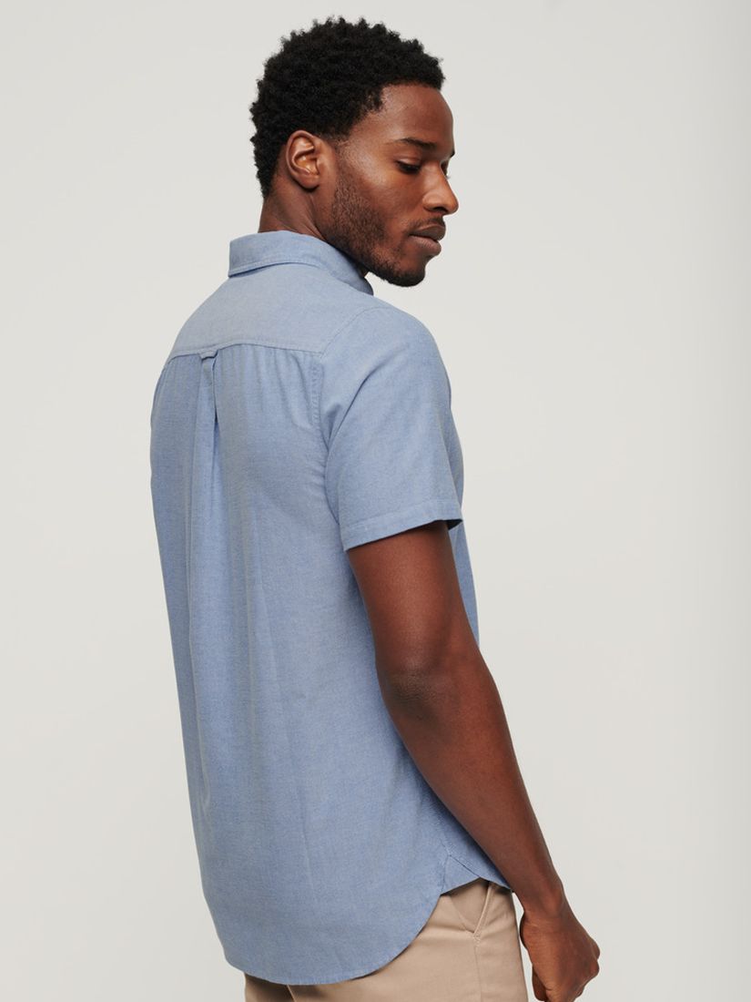 Superdry Oxford Short Sleeve Shirt, Royal Blue, XXXL