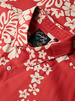 Superdry Tropical Print Hawaiian Shirt, Surf School Red