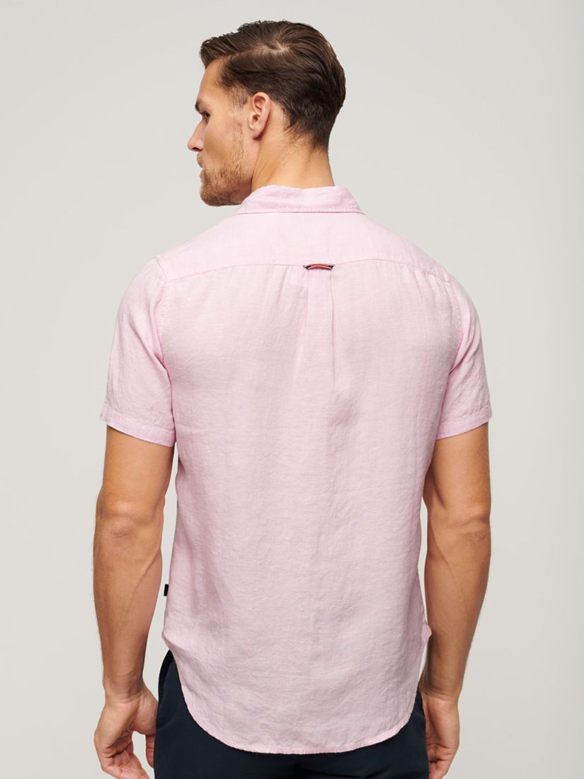 Superdry Studios Casual Linen Shirt, Pastel Lilac, S