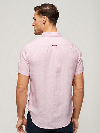 Superdry Studios Casual Linen Shirt, Pastel Lilac