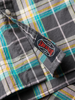 Superdry Lightweight Check Shirt, Grey/Multi