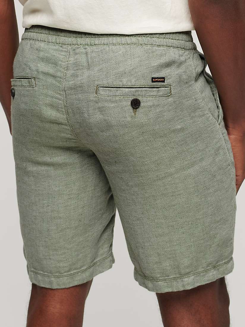 Buy Superdry Drawstring Linen Shorts, Sage Green Online at johnlewis.com