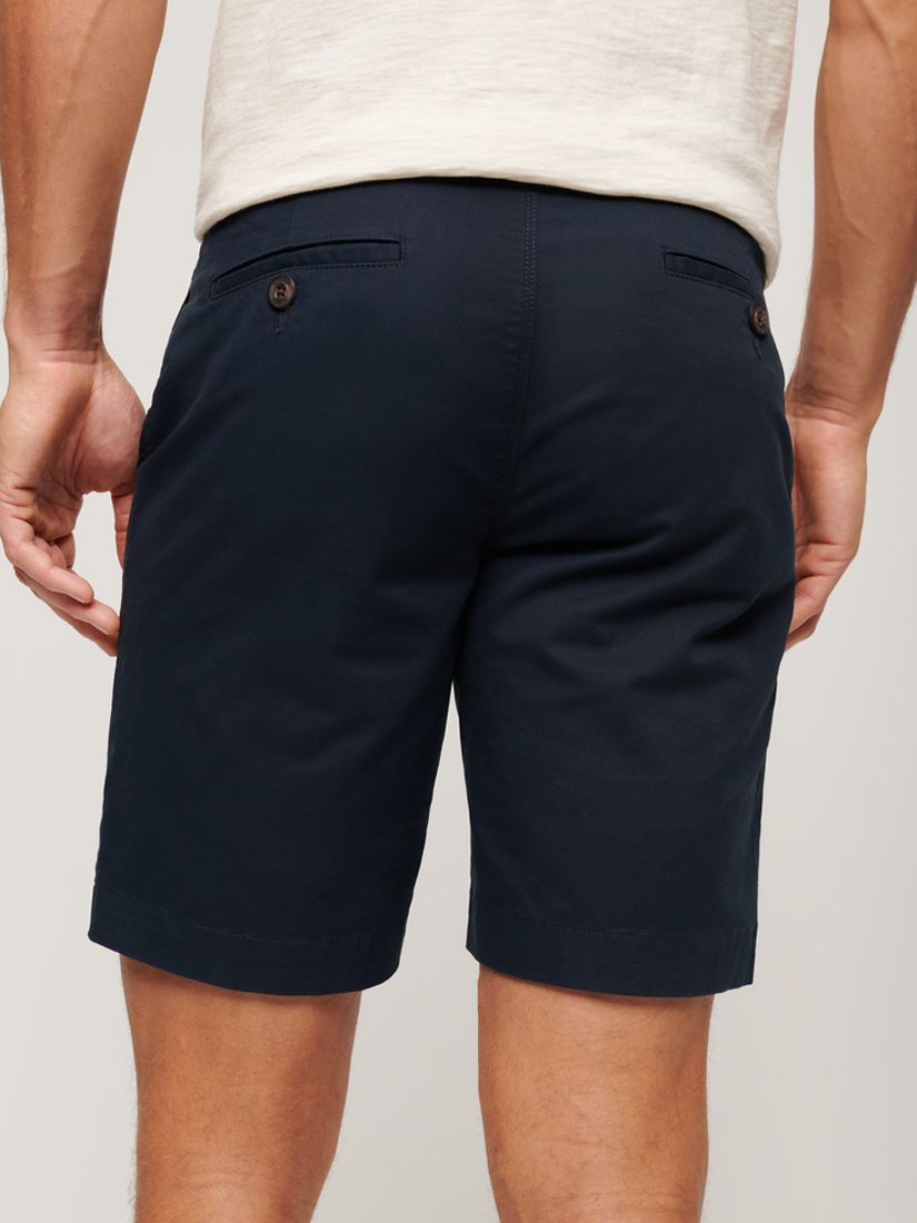 Superdry Slim Fit Stretch Chino Shorts, Eclipse Navy, 28R