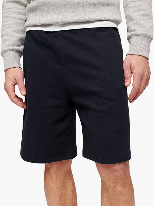 Superdry Essential Logo Jersey Knee Length Shorts, Eclipse Navy