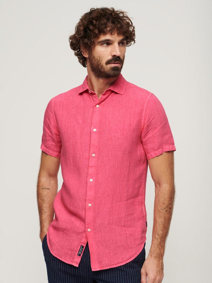 Superdry Studios Casual Linen Shirt, New House Pink, S