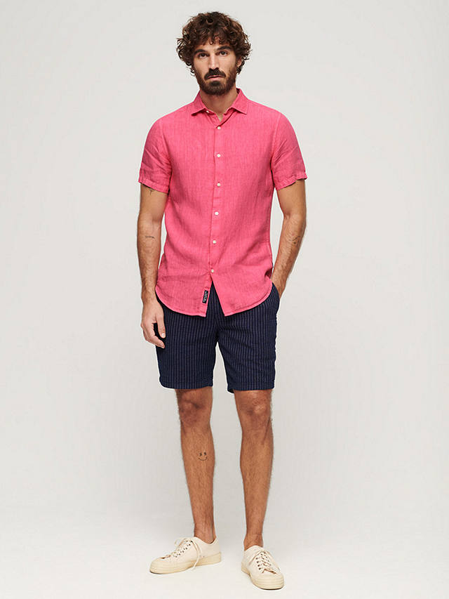 Superdry Studios Casual Linen Shirt, New House Pink