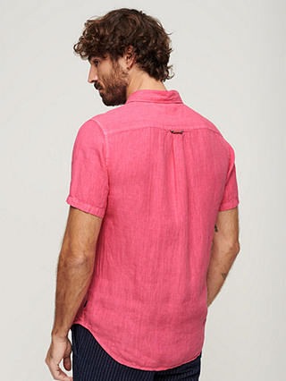 Superdry Studios Casual Linen Shirt, New House Pink