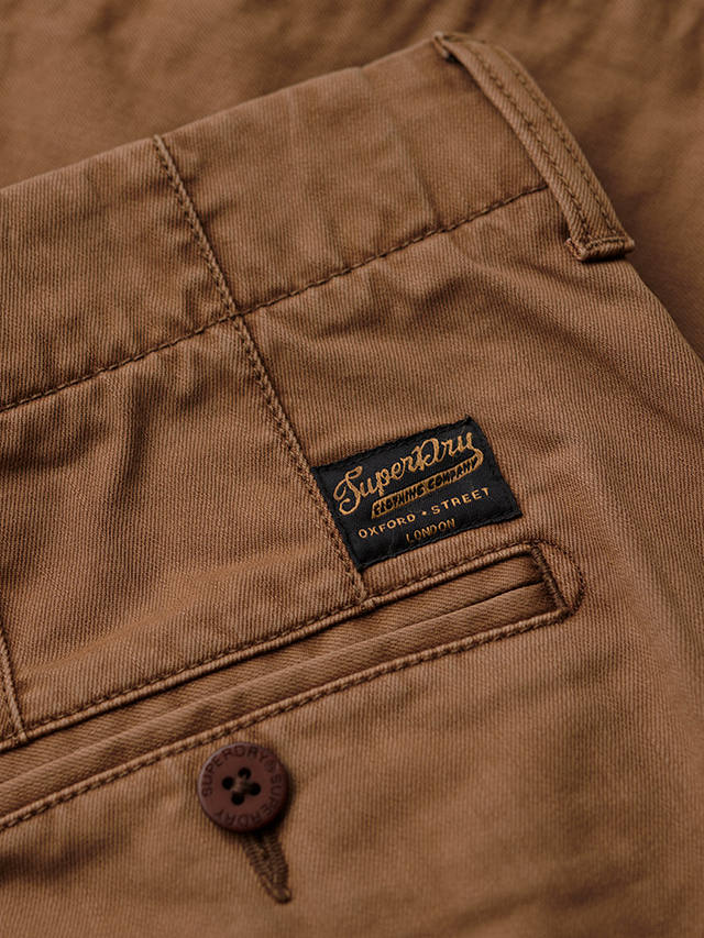 Superdry Officer Chino Shorts, Tobacco Brown