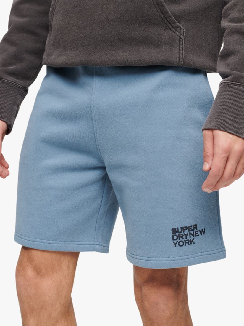 Superdry Luxury Sport Loose Shorts, Washed Denim Blue, S