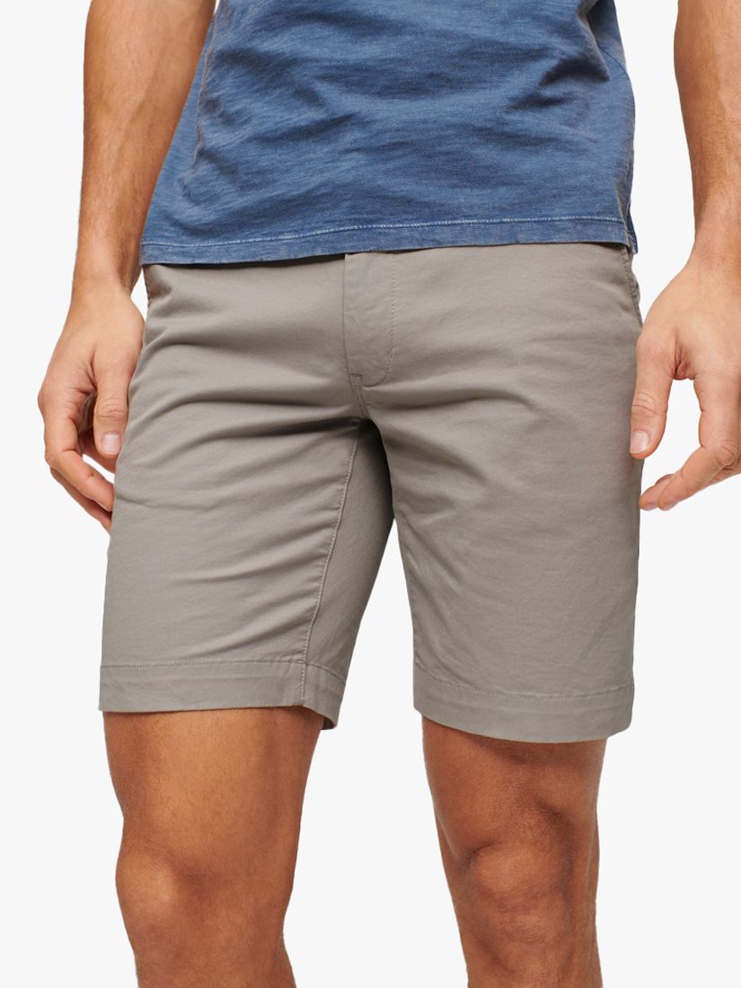 Superdry Slim Fit Stretch Chino Shorts, Dove Grey at John Lewis & Partners