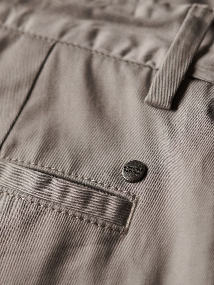 Superdry Slim Fit Stretch Chino Shorts, Dove Grey at John Lewis & Partners