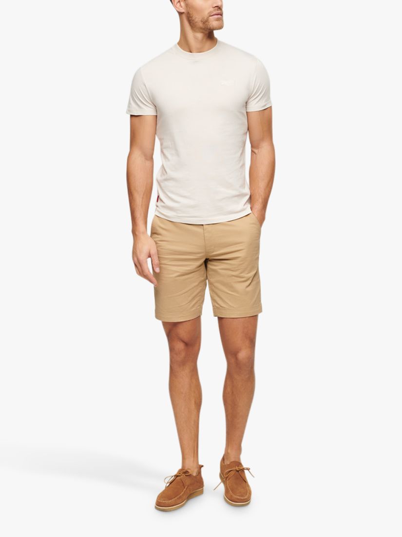 Superdry Slim Fit Stretch Chino Shorts, Shaker Beige at John Lewis ...