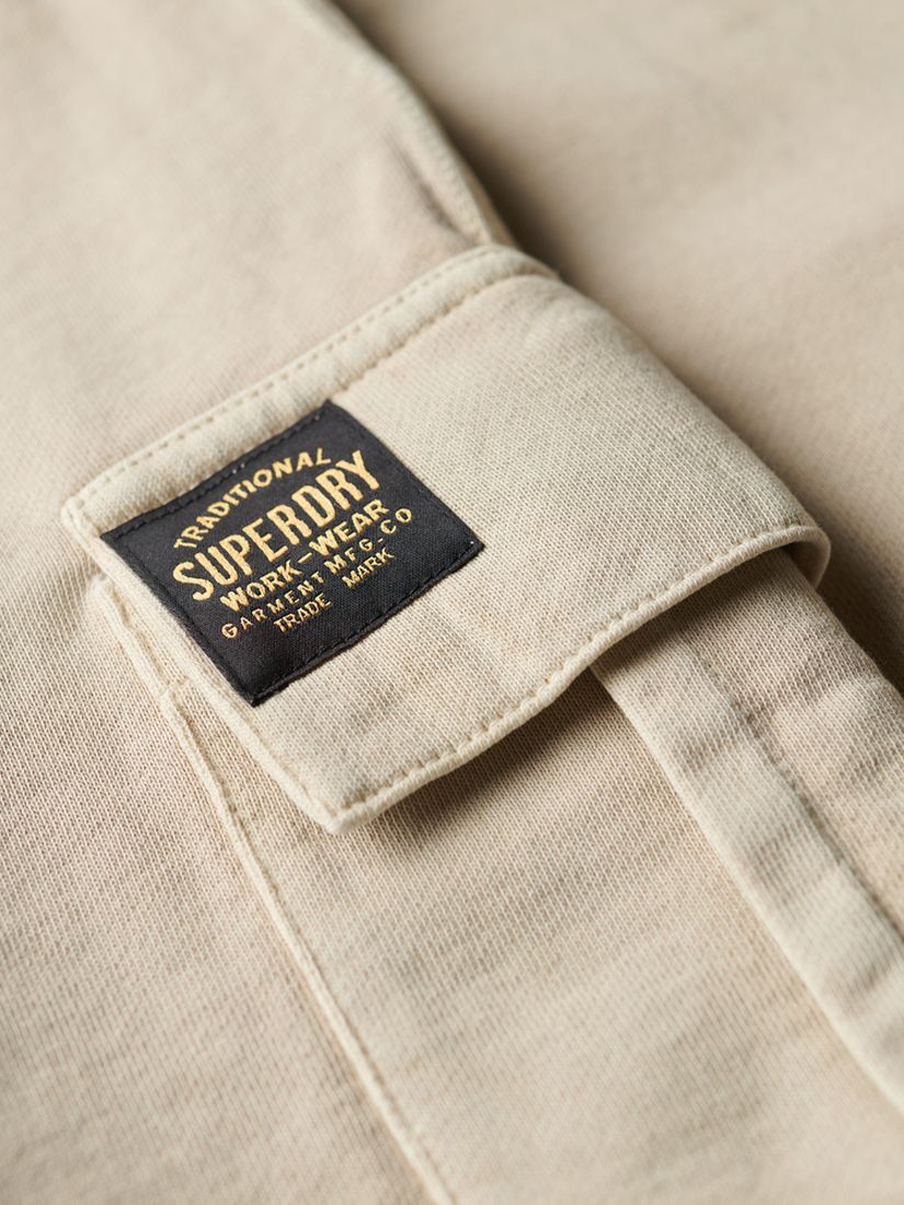 Superdry Contrast Stitch Cargo Shorts, Washed Pelican Beige, L