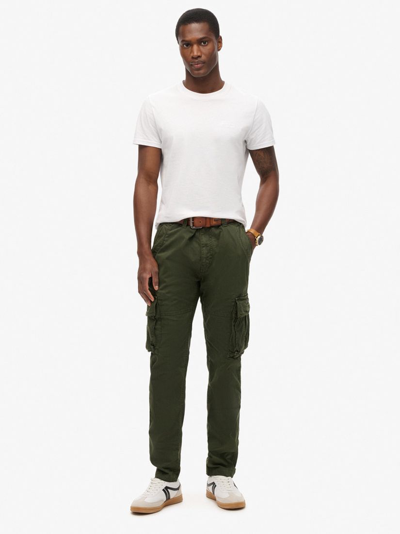 Superdry Core Cargo Pants, Surplus Olive Green at John Lewis & Partners