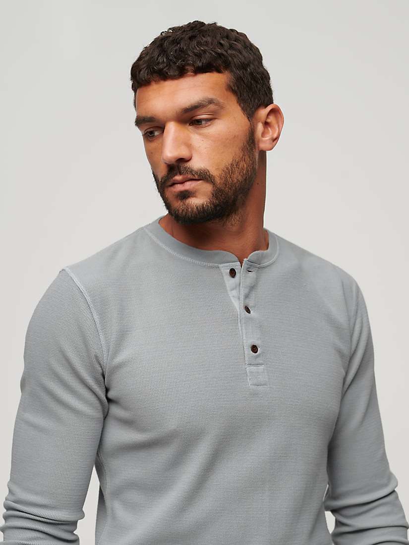 Buy Superdry Relaxed Fit Waffle Cotton Henley Top Online at johnlewis.com