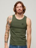 Superdry Organic Cotton Vintage Texture Tank Top, Olive Khaki