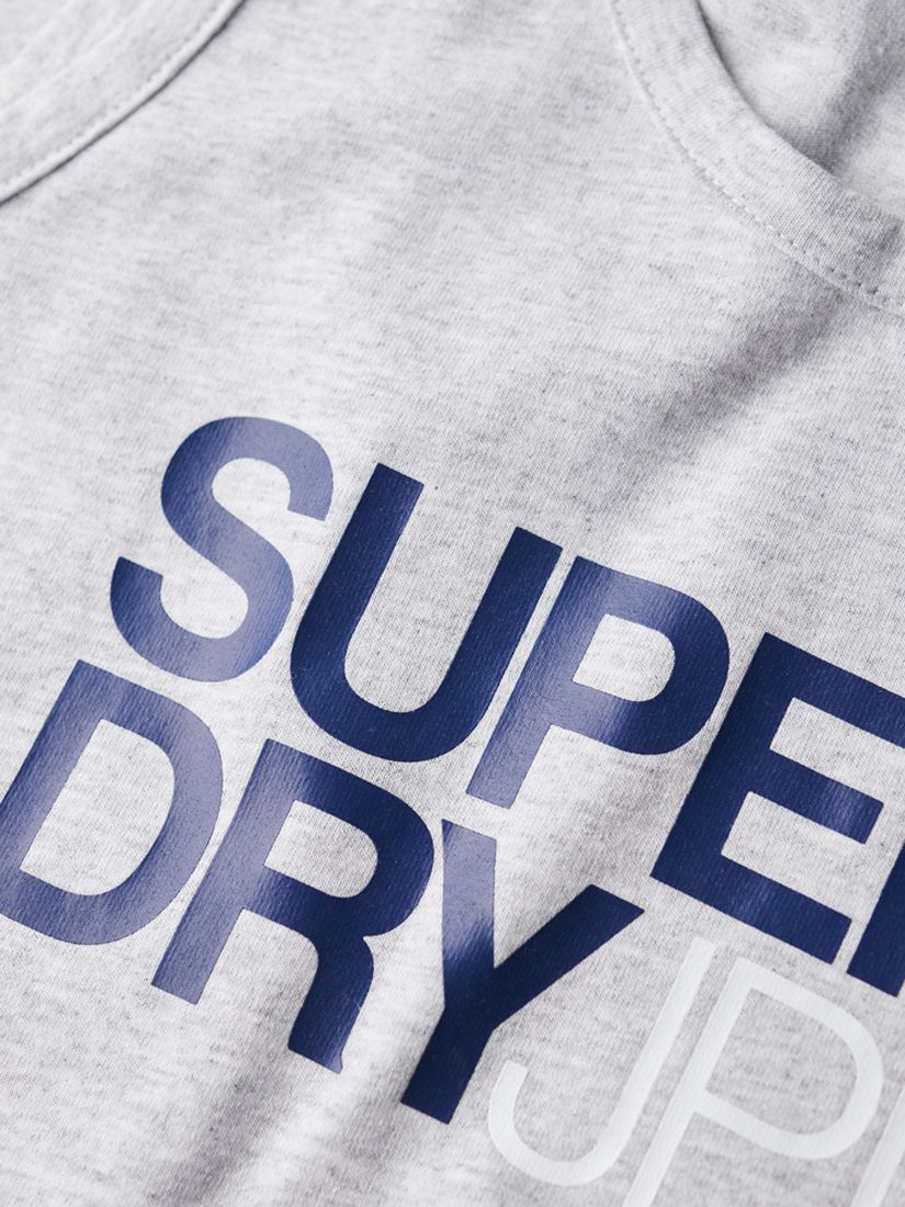 Superdry Sportswear Relaxed Vest Top, Cadet Grey Marl, S