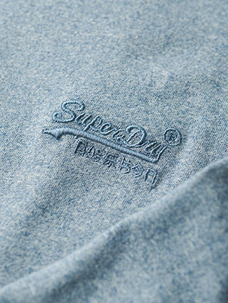 Superdry Organic Cotton Vintage Logo Embroidered Henley Top, Bay Blue Marl