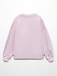Mango Kids' Cece Floral Print Cotton Sweatshirt, Pastel Purple