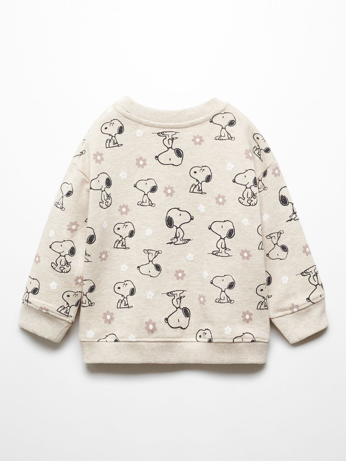 Mango Baby Snoopy Garden Print Sweatshirt, Pastel Brown, 3-4 years