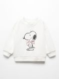 Mango Baby Snoopy Bow Detail Sweatshirt, Natural White