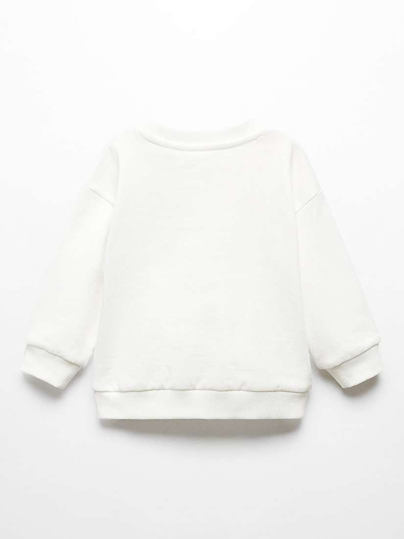 Buy Mango Baby Snoopy Bow Detail Sweatshirt, Natural White Online at johnlewis.com