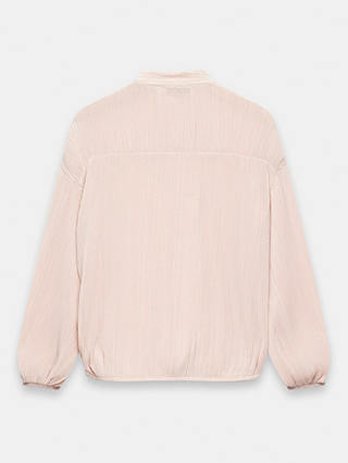 Mint Velvet Crinkle Long Sleeve Blouse, Light Pink