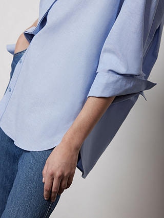 Mint Velvet Oversized Longline Shirt, Blue
