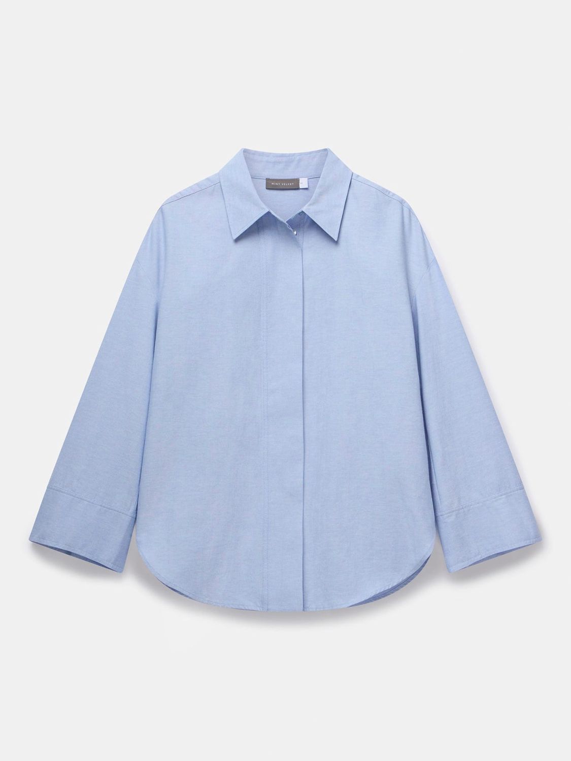 Mint Velvet Oversized Longline Shirt, Blue, L