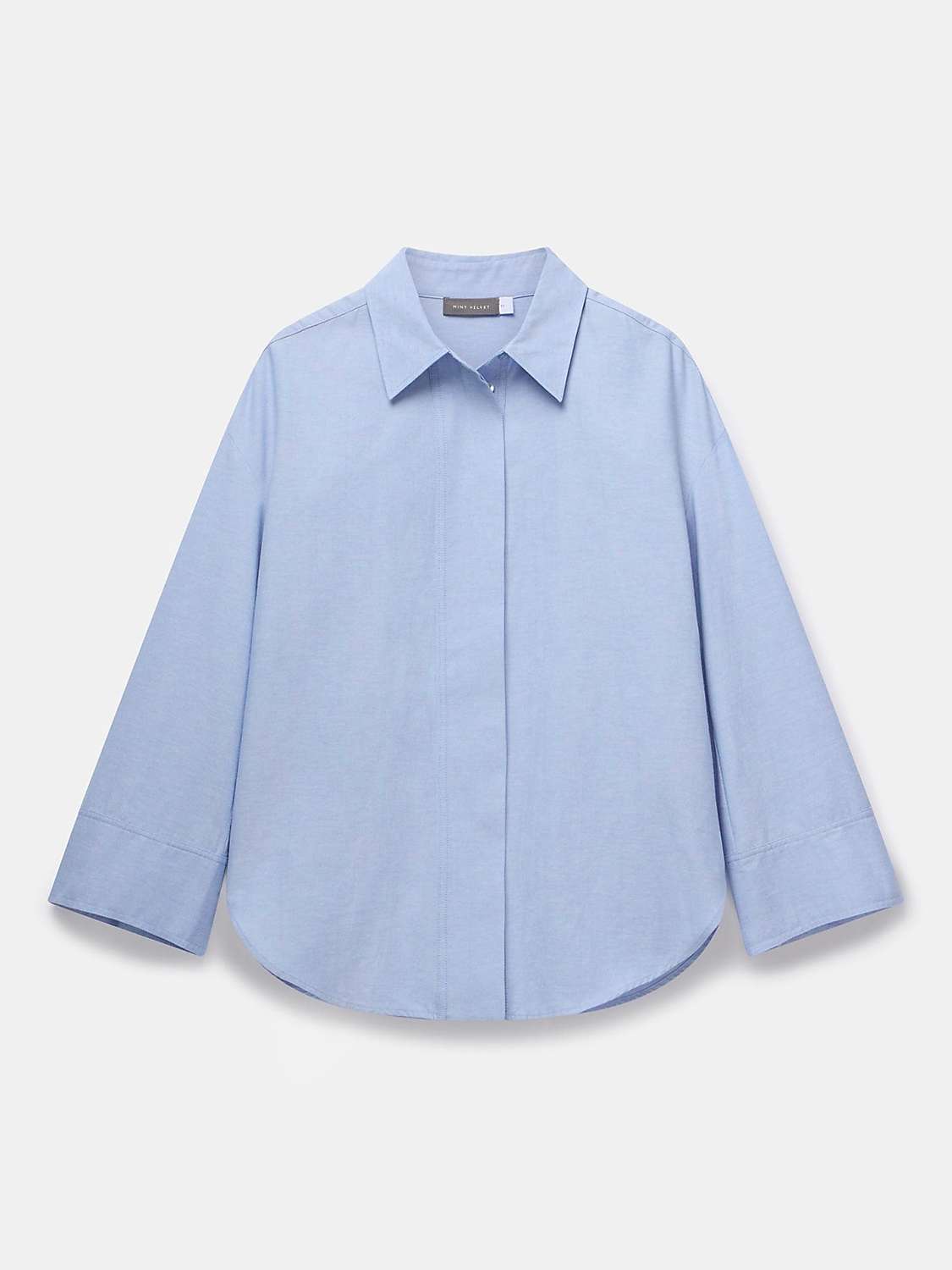 Buy Mint Velvet Oversized Longline Shirt, Blue Online at johnlewis.com