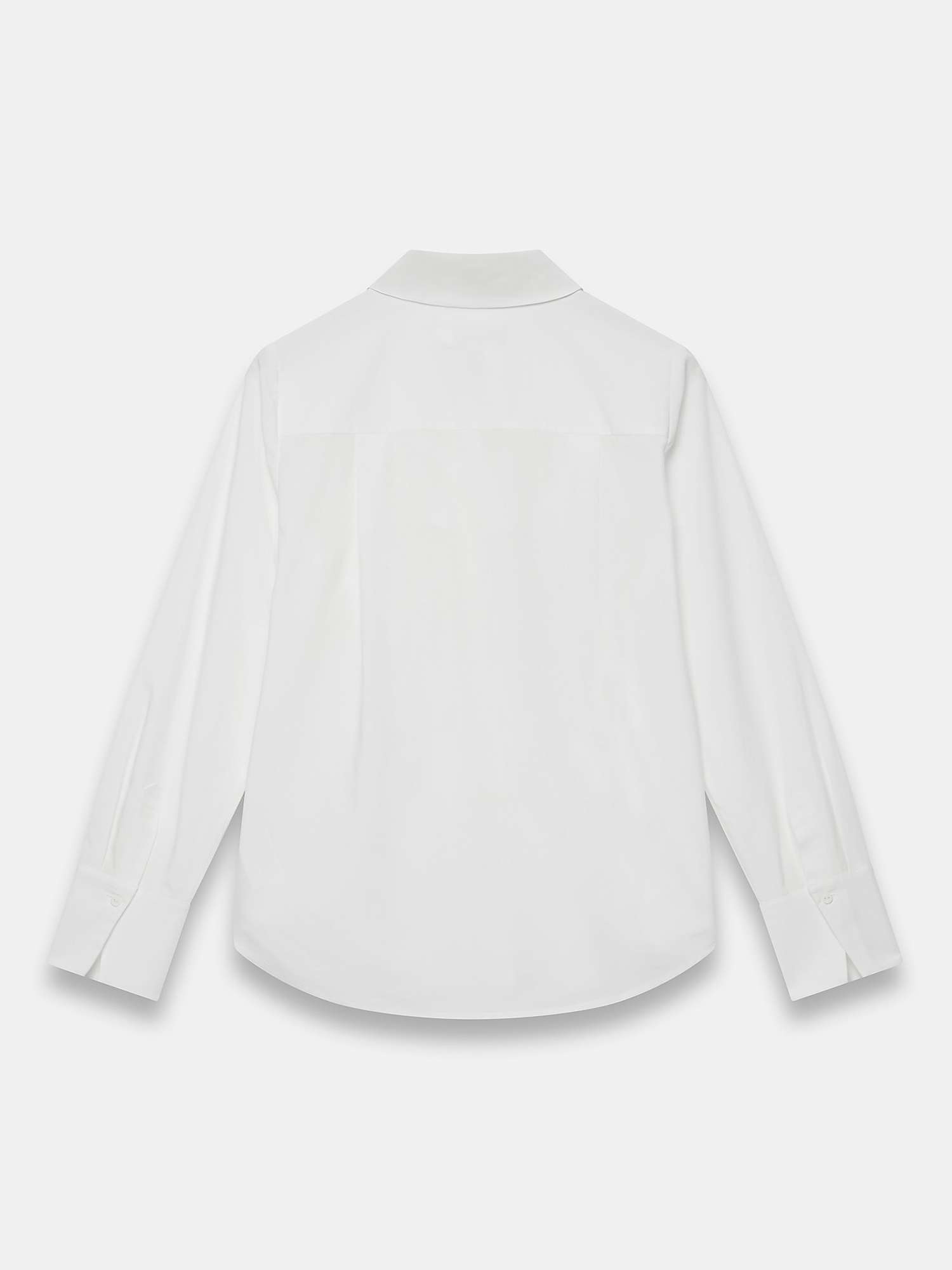 Buy Mint Velvet Cotton Blend Bow Front Shirt, White Ivory Online at johnlewis.com