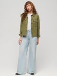 Superdry Raw Hem Wide Leg Flare Jeans, Phoenix Pale Blue